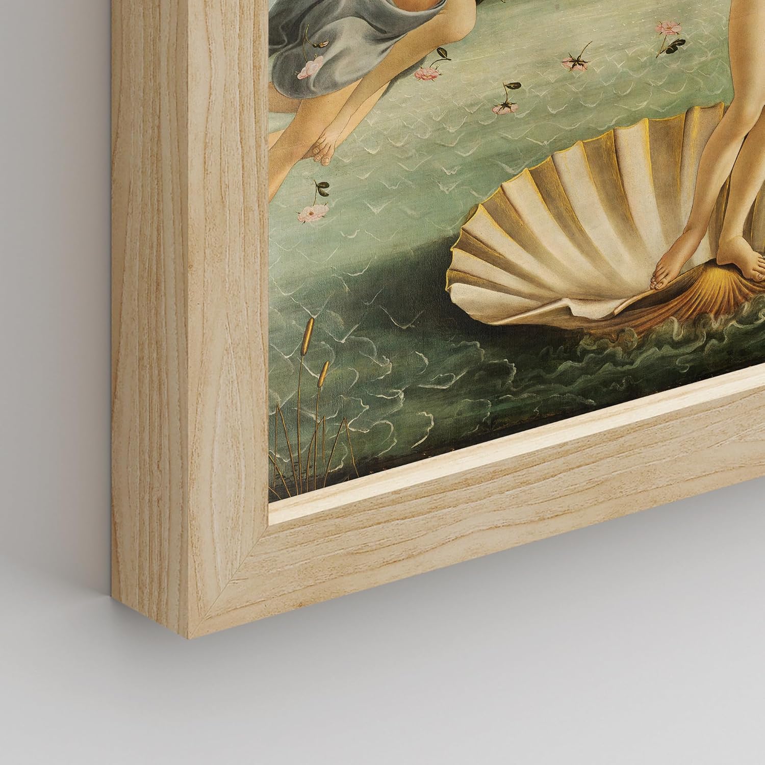 SIGNWIN Póster enmarcado Botticelli, colección Nacimiento de Venus, desierto, naturaleza, ilustraciones de bellas artes, decorativo, campestre,