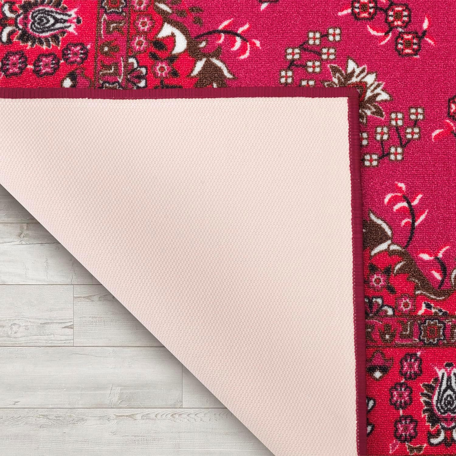 Antep Rugs Alfombras Oriental – Alfombras tradicionales de 5 x 7 pies (antideslizante) de bajo perfil con parte trasera de goma para interiores