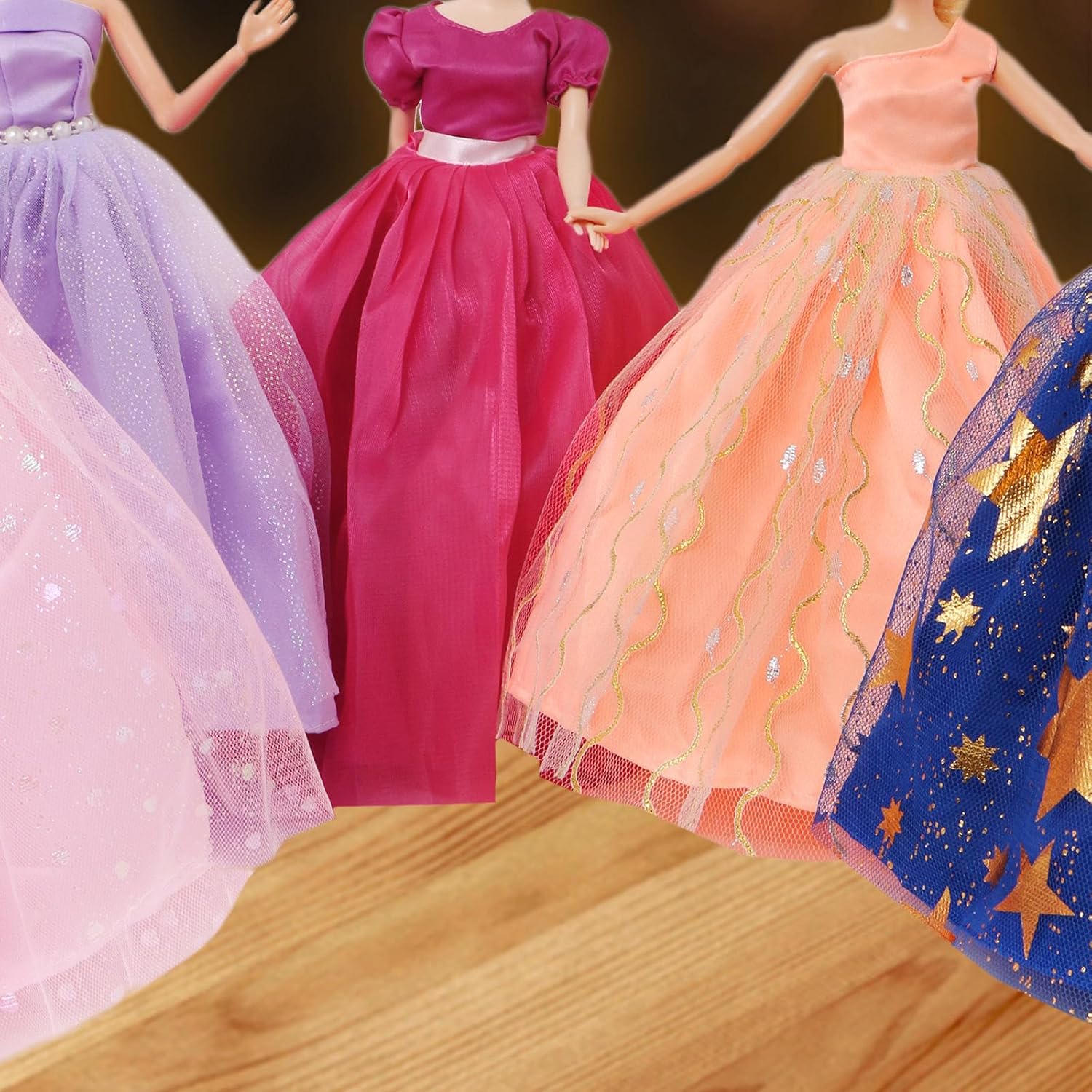 BJDBUS 5 piezas de vestido de novia hecho a mano vestido de fiesta para niña de 11.5 pulgadas muñeca accesorios de ropa al azar conjunto de ropa