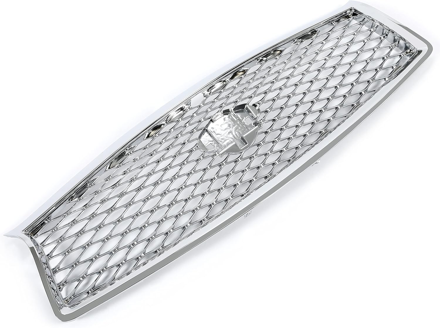 HECASA Rejilla de parachoques delantero compatible con Infiniti Q50 2014-2017 parrilla central de malla cromada plateada