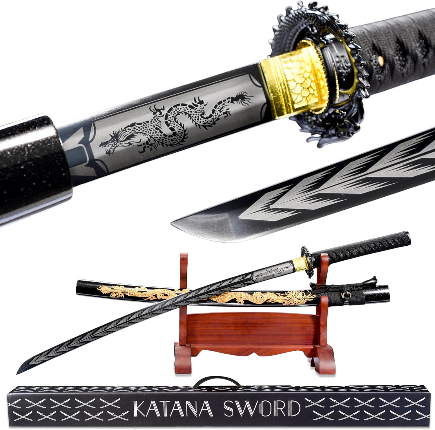 Espada Katana real afilada las espadas samuráis japonesas son un regalo único para hombres. La espada de acero real con hoja de metal hace que sea