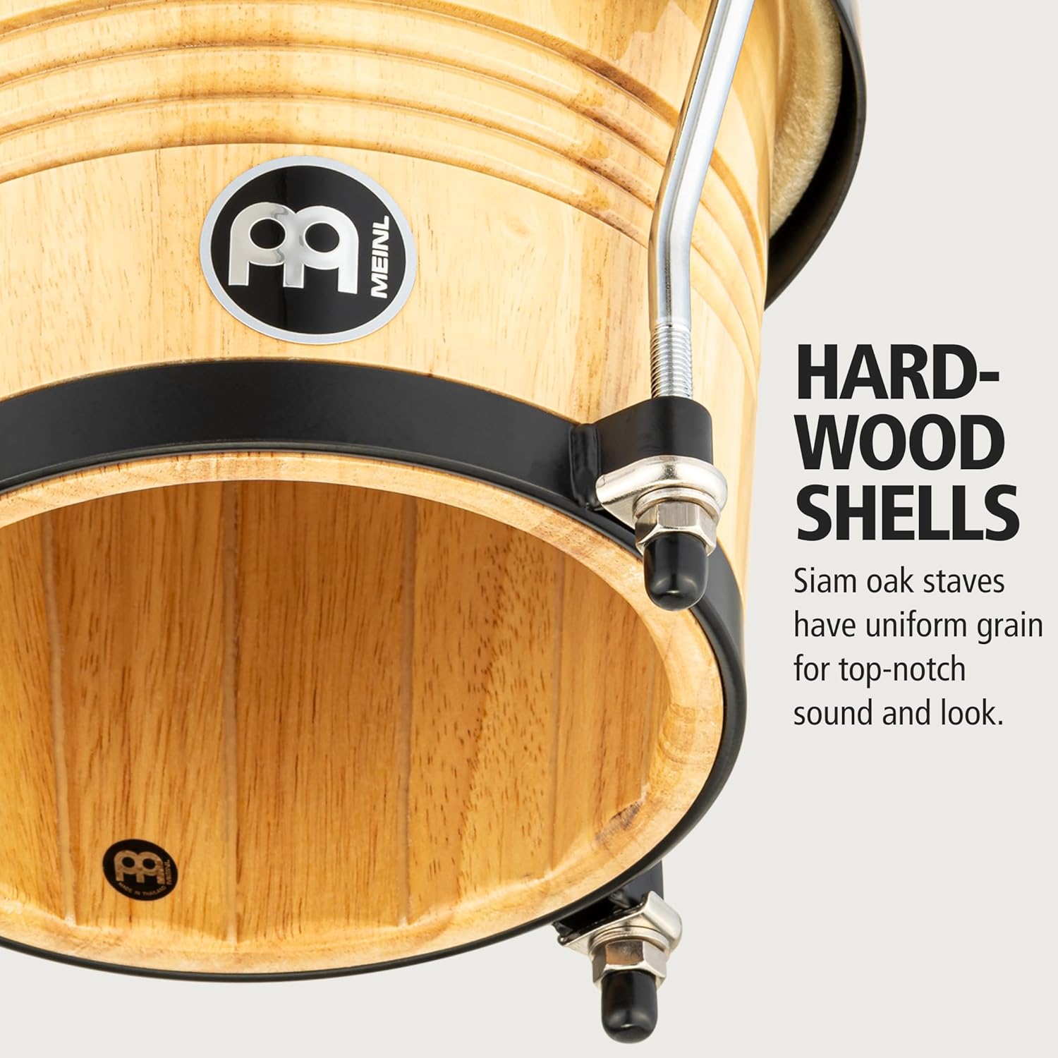 Meinl Percussion Bongos Juego de tambores de mano de 6.75 pulgadas y 8 pulgadas con carcasas de madera dura y llave de afinación – NO fabricado en