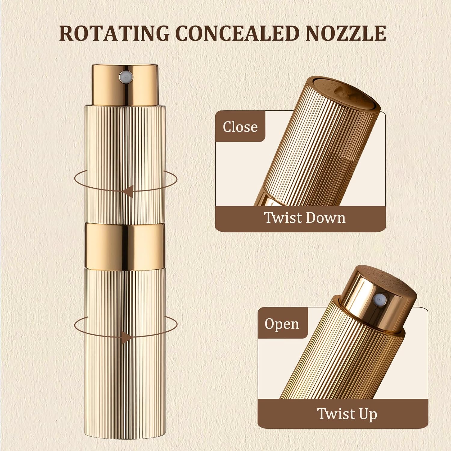 LISAPACK Botella atomizadora de perfume de 0.3 fl oz, 1 pulverizador de colonia de viaje recargable, mini dispensador de perfume portátil vacío