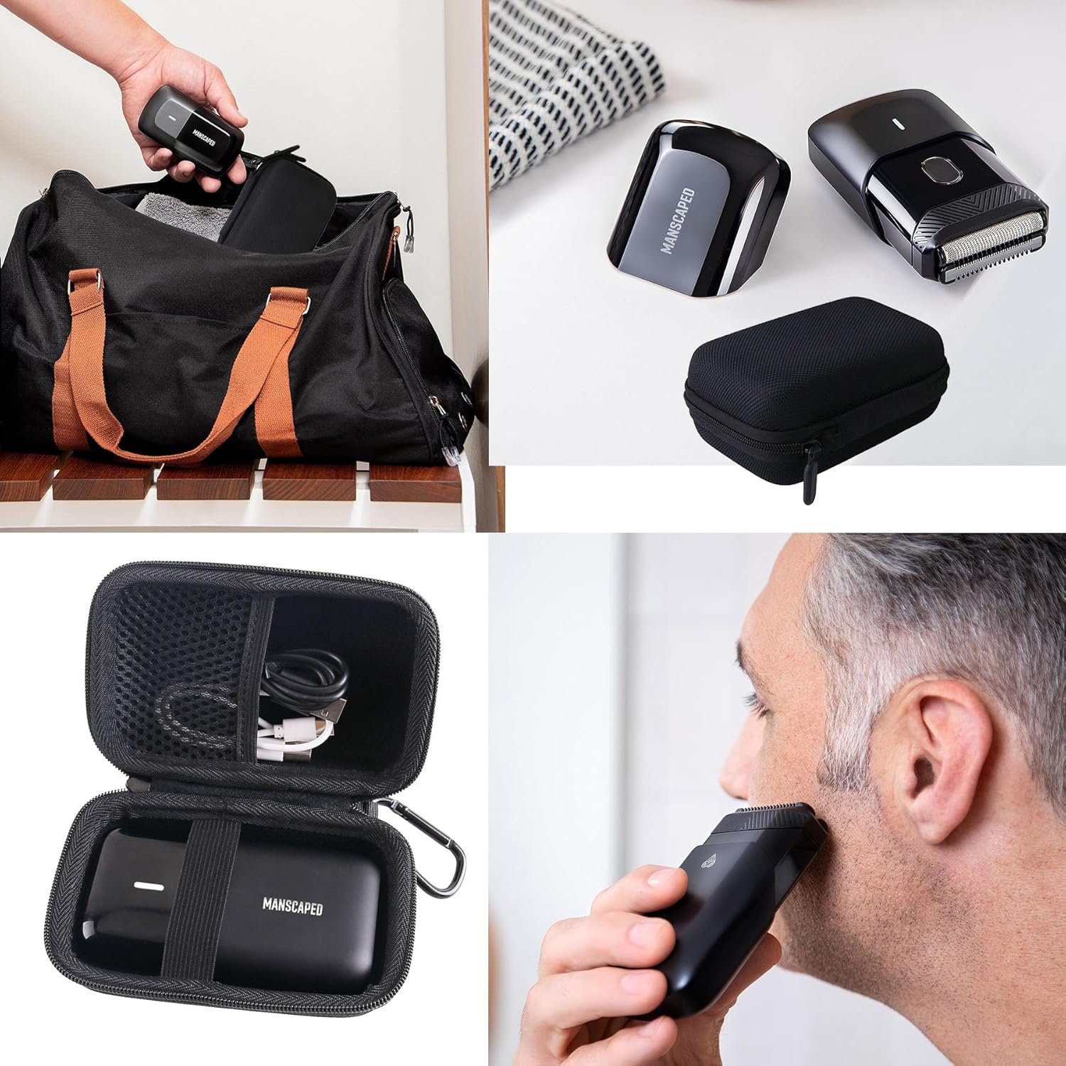 Estuche rígido de transporte compatible con MANSCAPED The Handyman Compact Face Shaver Case.