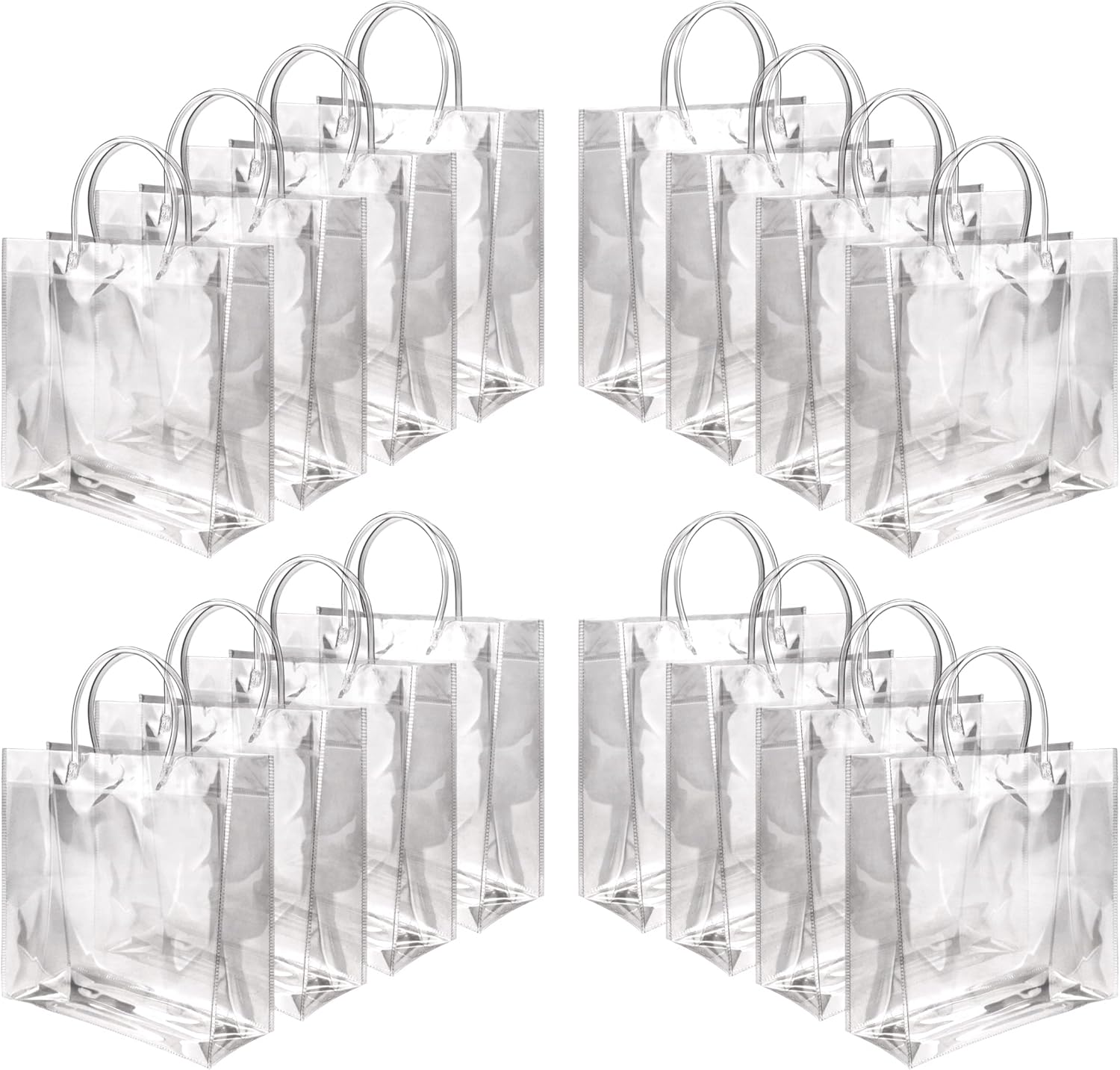 BadenBach 16 bolsas de regalo de plástico transparente con asa, bolsa de plástico transparente para regalo, bolsas de regalo para el día del padre,