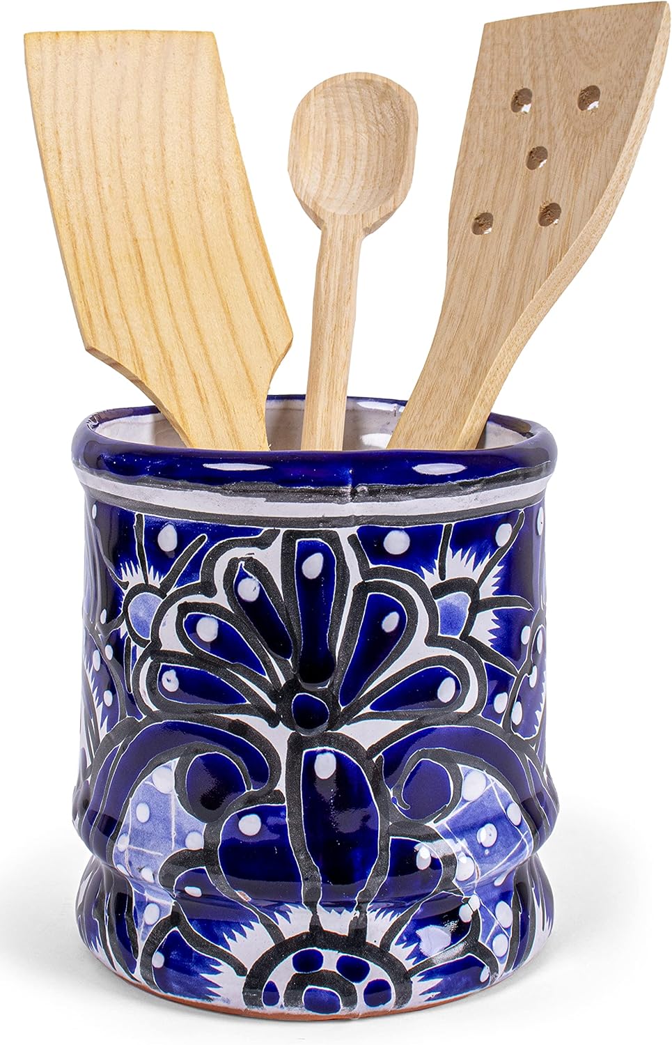 Auténtico soporte para utensilios de cocina mexicana Talavera, cerámica pintada a mano, cerámica para utensilios de cocina, soporte para cucharas