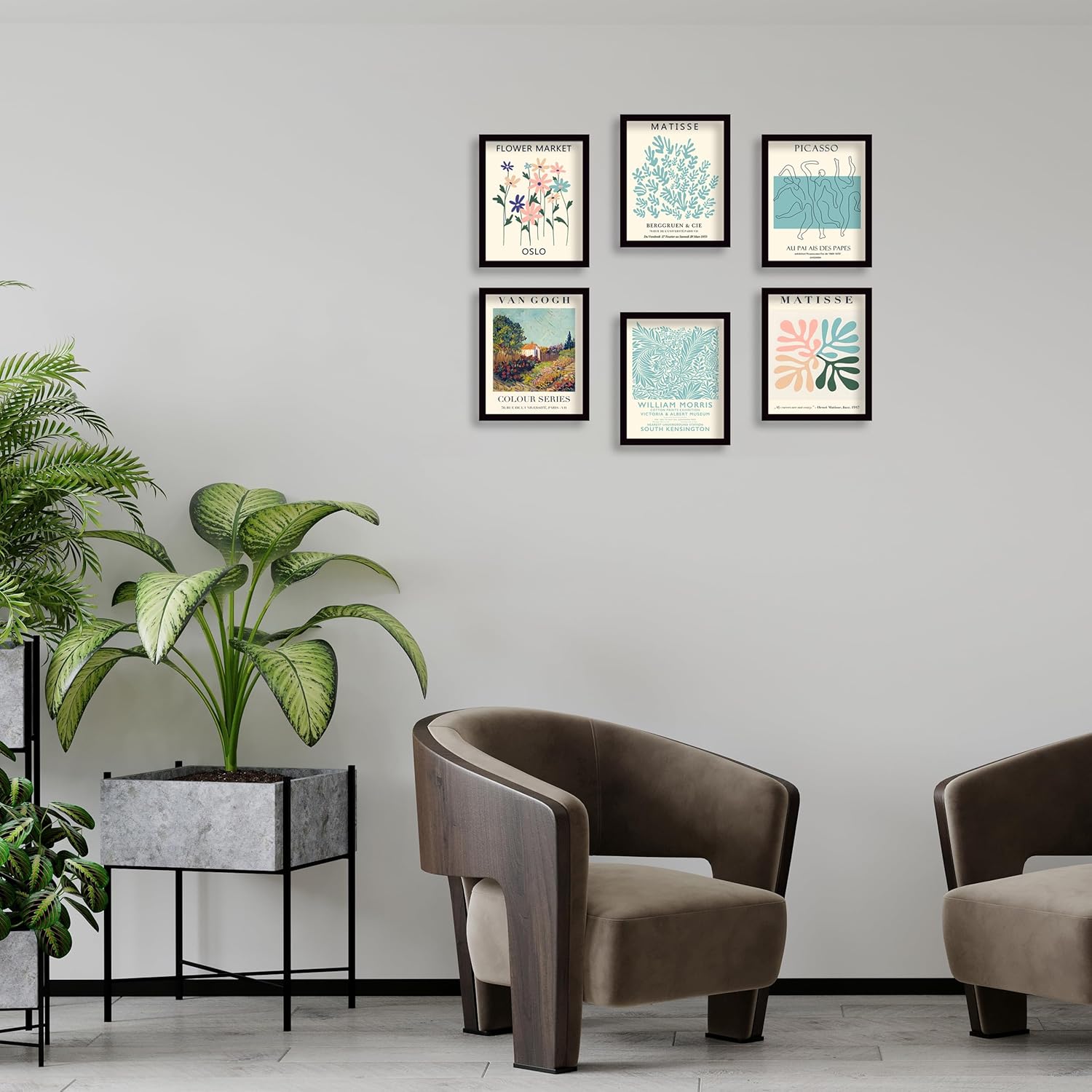 Juego de 6 impresiones artísticas retro para pared, diseño vintage positivo, ilustración abstracta famosa, decoración de pared, exposición,