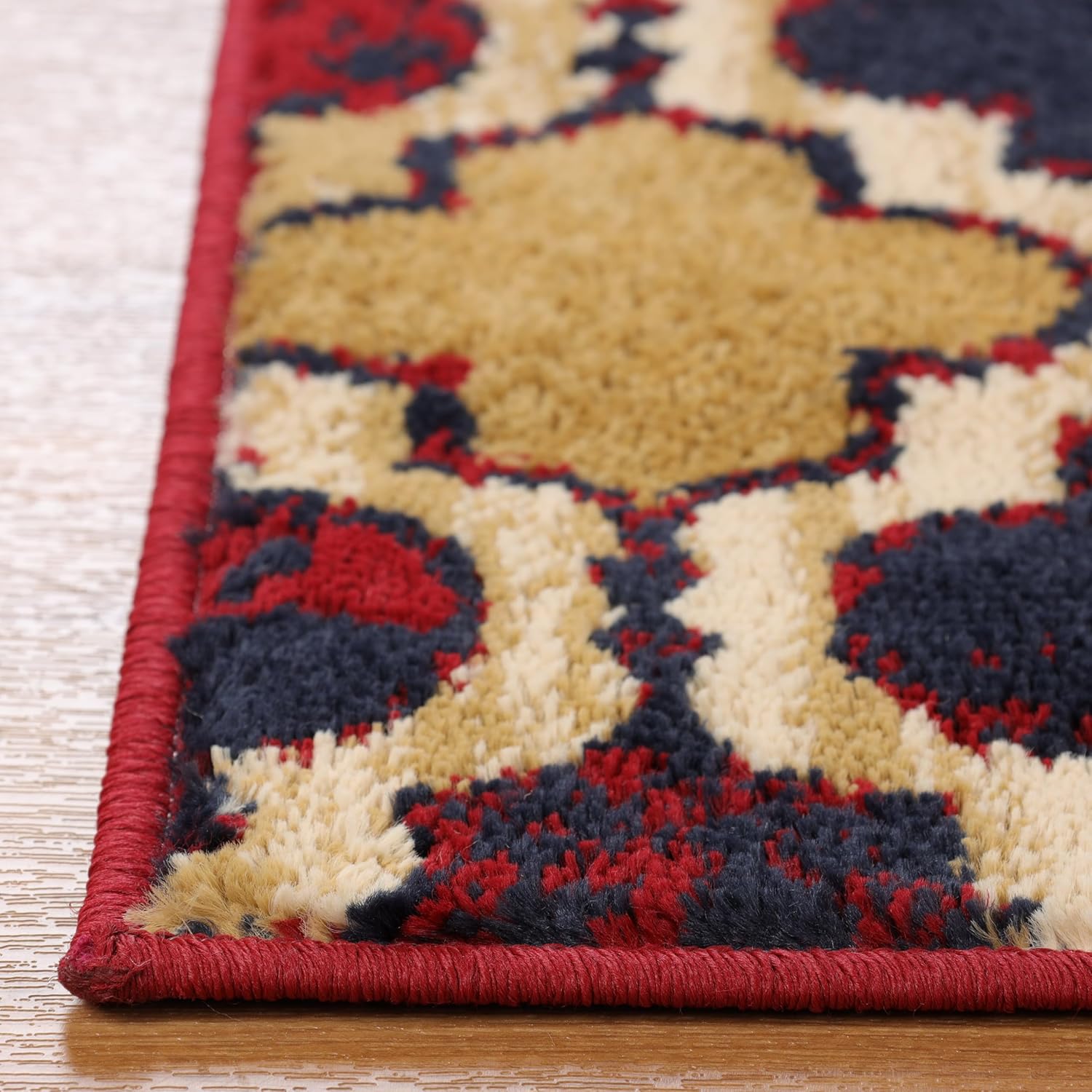 SUPERIOR – Alfombra de área grande para interiores, con respaldo de yute, perfecta para suelos de madera dura, diseño de entramado Viking, 5 x 8