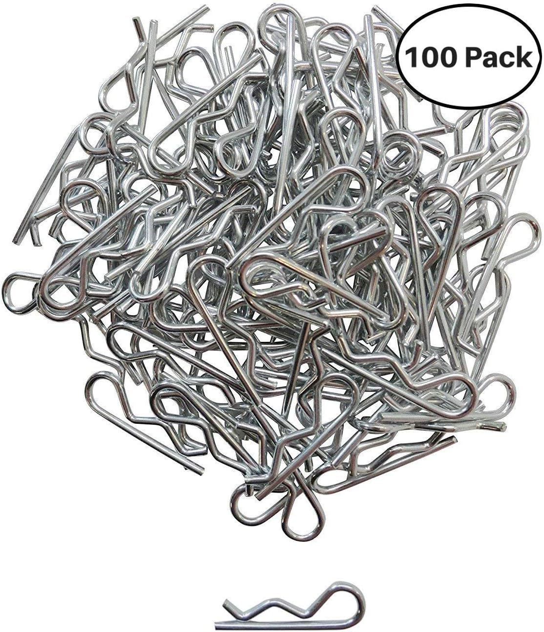 Apex RC Products Clips de cuerpo de acero galvanizado para cochecamiónbuggy 110 grandes a control remoto – Paquete de 100 unidades 4027