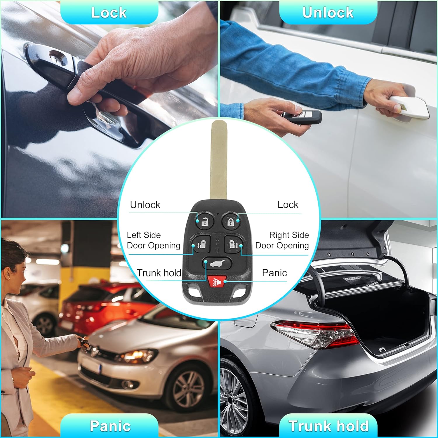 X AUTOHAUX 2 unids 313.8 Mhz N5F-A04TAA reemplazo inteligente de proximidad sin llave llave remoto llavero para Honda Odyssey EXL 2011 2012 2013