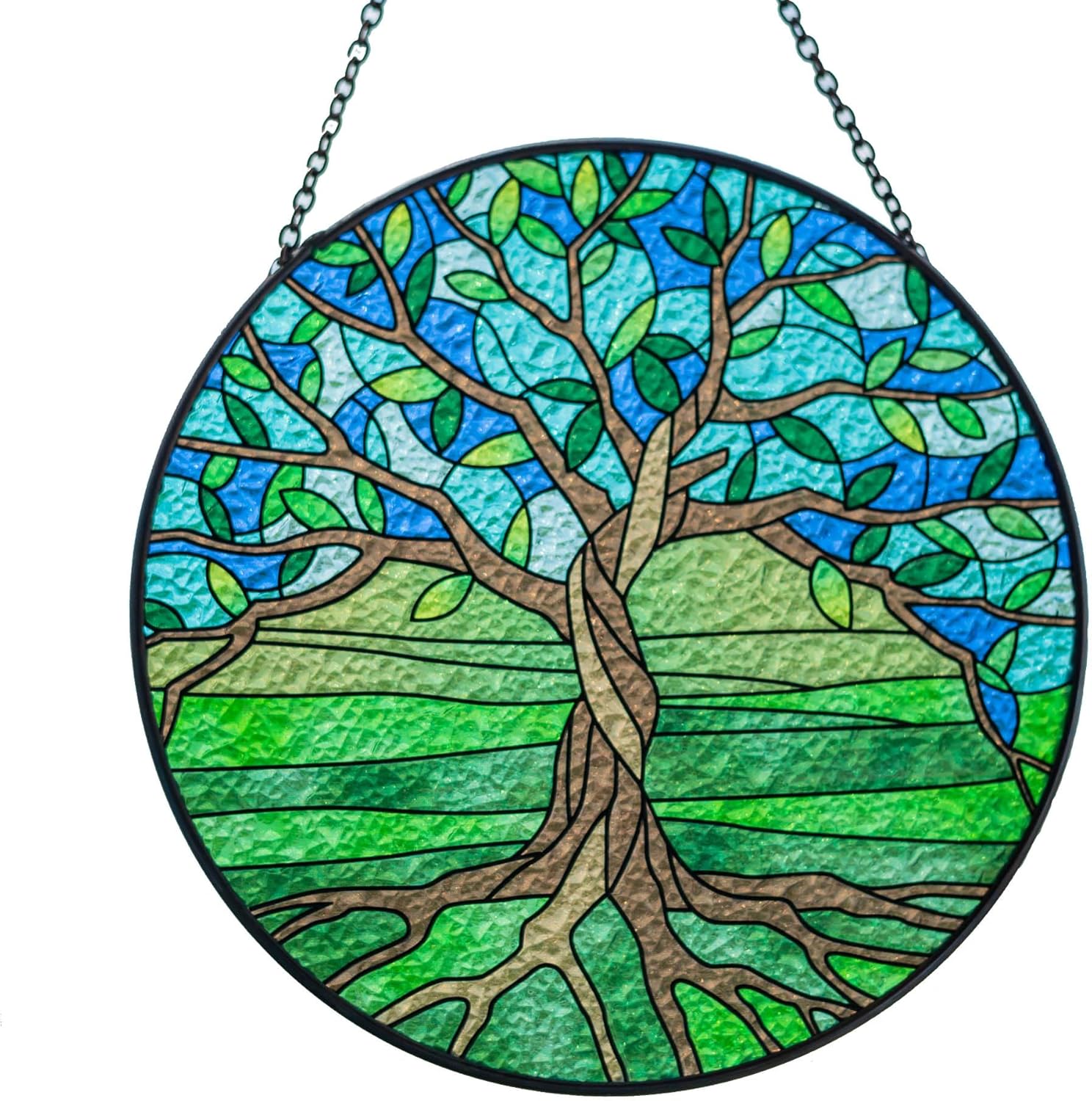Árbol de la vida – Paneles colgantes para ventana de vitrales, plantas de interior, atrapasoles, decoración de pared, ornamento para dormitorio,