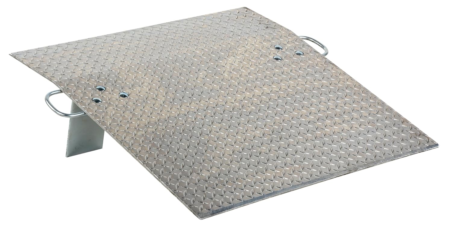 Vestil AH-3636 Placa de muelle para camión de mano, aluminio, capacidad de 700 libras, 36 pulgadas de largo x 36 pulgadas de ancho utilizable x 516
