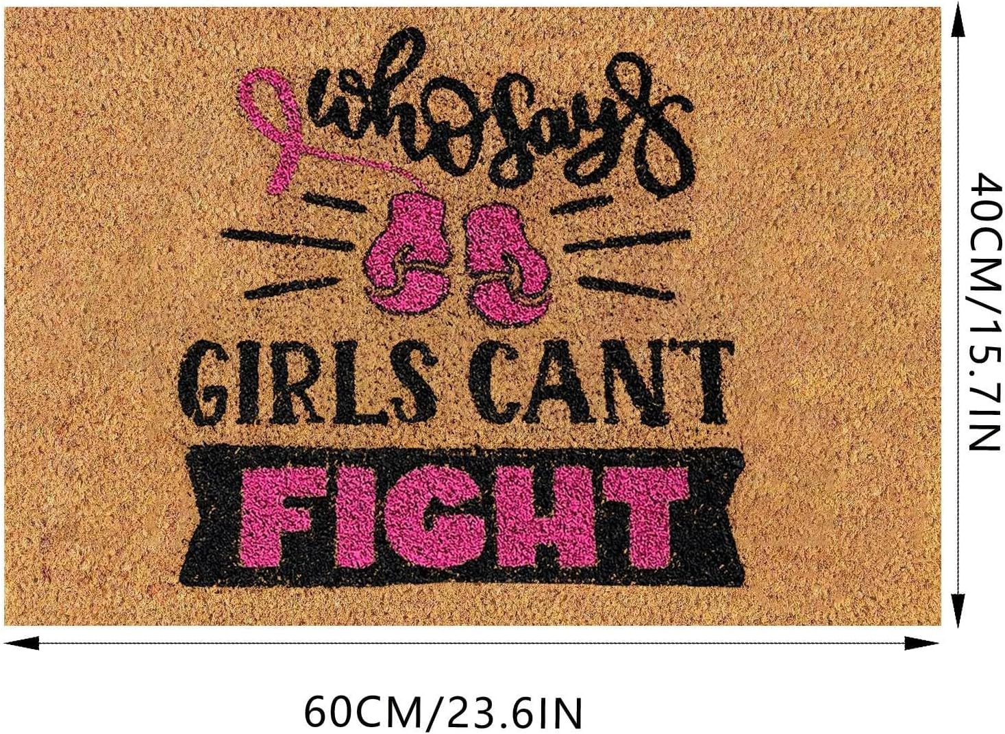 Felpudos de 24 x 16 pulgadas, diseño de cinta rosa para concientización sobre el cáncer de mama, para mujeres, jóvenes, niñas, regalos para