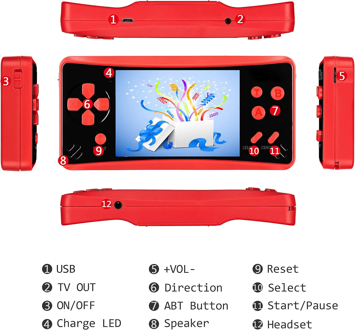 Consola de juegos de mano portátil Haopapa Retro Plus, reproductor de videojuegos integrado con 218 juegos clásicos, LCD de 3.5 pulgadas, gran