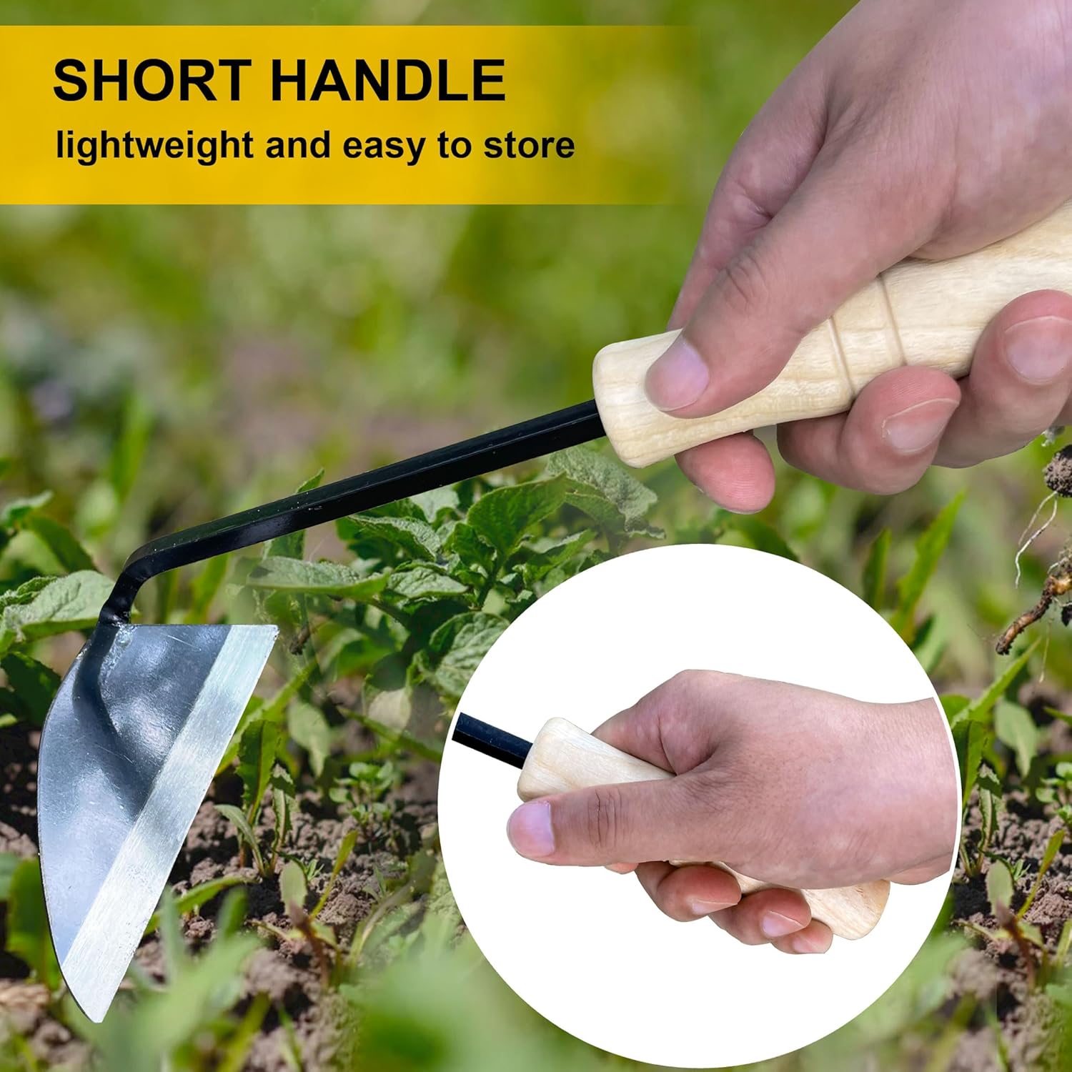 Hanpex – Herramientas de jardinería de hoja ancha – Azadas de mano de alta calidadhoz de deshierbe tienen un borde muy afilado para un trabajo rápido