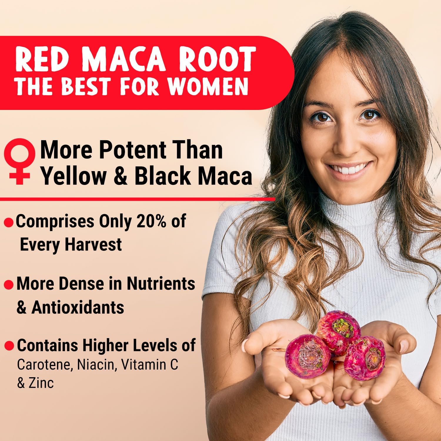 MAJU – Cápsulas orgánicas de raíz de maca roja de 120 unidades, píldoras de refuerzo de nutrición enfocadas en mujeres, aumento de muslos, polvo en