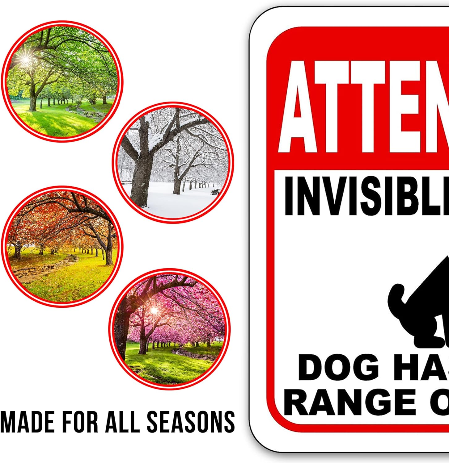 Letrero de valla invisible para perros  Dog Has Full Range of Yard, letreros de advertencia para el hogar, decoración de casa de perro, letrero de