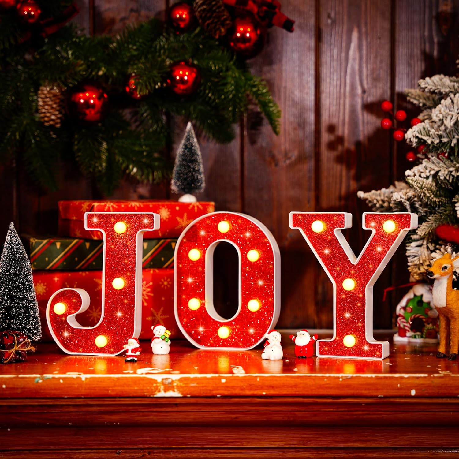 3 letras con luces LED de Navidad, letreros luminosos de neón con purpurina, letras del alfabeto, letras decorativas de marquesina, alimentadas por