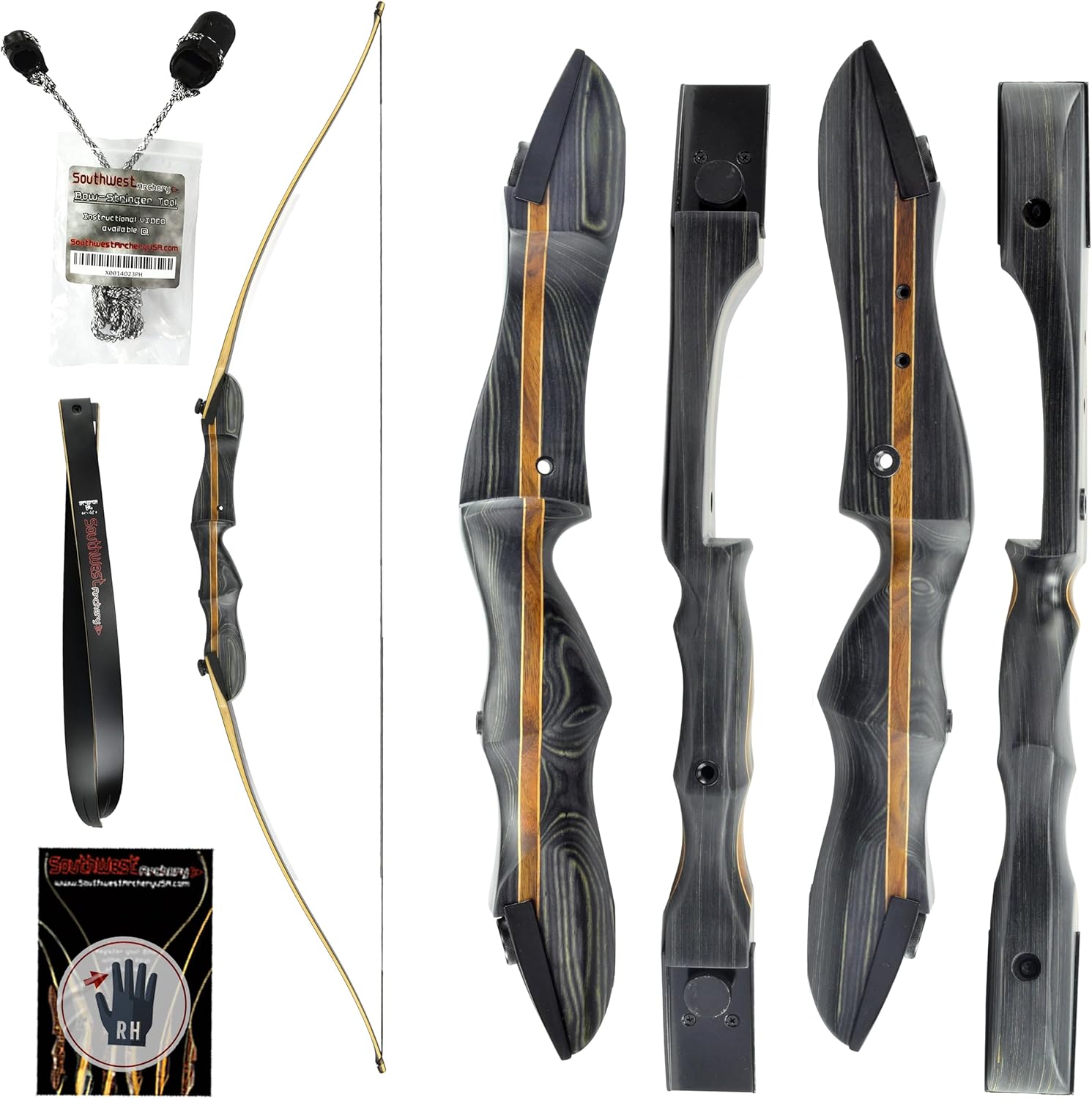 Southwest Archery Ghost Takedown Longbow  64″ Longbow Hunting Bow  Right & Left Hand  Draw Weights in 20-50 lbs  USA Based Company  Perfect for