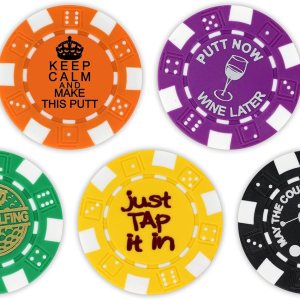 DA VINCI Marcador de bolas de golf, colección de fichas de póquer, fichas a rayas de 0.41 oz DA VINCI Marcador de bolas de golf, colección de fichas de póquer, fichas a rayas de 0.41 oz