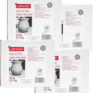 Arcilla natural seca al aire por Craft Smart – Arcilla no tóxica para modelar a mano, esculpir, cerámica, gris, 10 libras, paquete de 4 a granel Arcilla natural seca al aire por Craft Smart – Arcilla no tóxica para modelar a mano, esculpir, cerámica, gris, 10 libras, paquete de 4 a granel