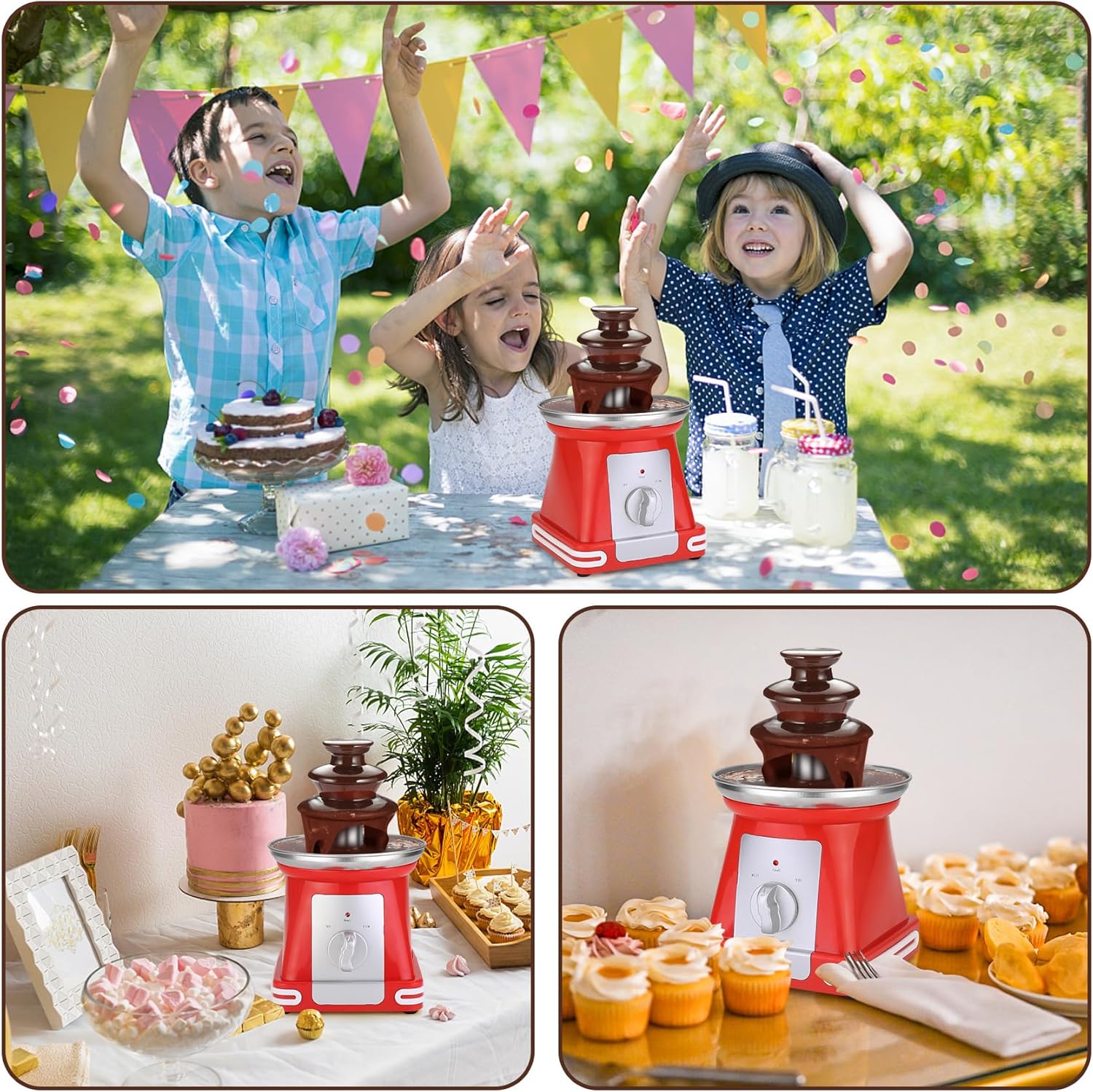 Mini fuente de chocolate para fiesta, máquina de fuente de chocolate para queso de nacho, salsa de barbacoa, licores de ranchos, fuente de fondue de