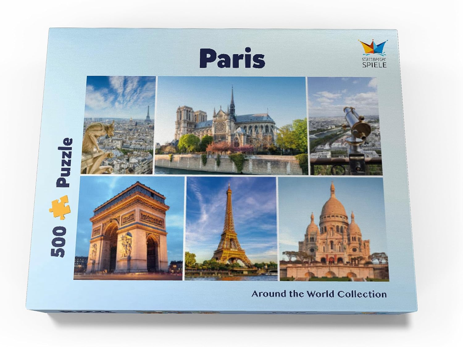 Paris – Notre Dame, Torre Eiffel y Sacre Coeur – Rompecabezas prémium de 500 piezas para adultos