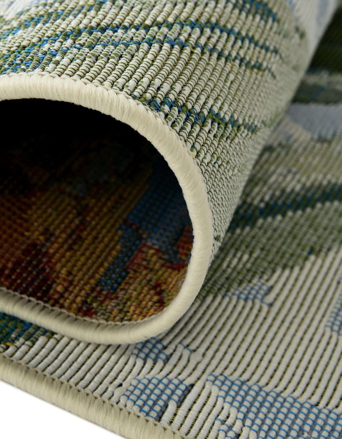 Unique Loom Outdoor Botanical Collection – Alfombra de área – Chanticleer (4 pies 1 pulgada x 6 pies 1 pulgada rectangular, multicolor, azul)