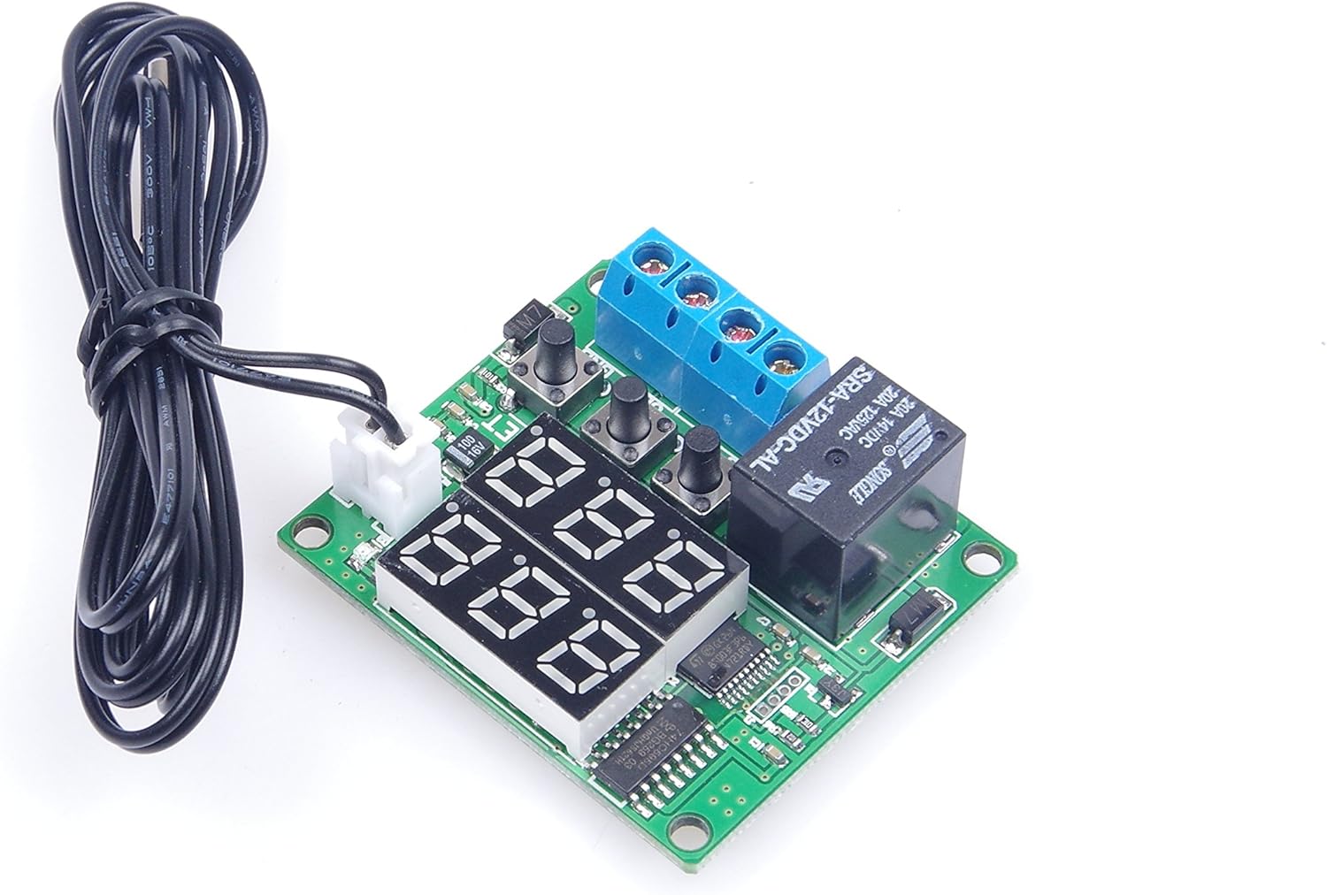LM YN Módulo de termostato digital de 12 V CC de -58  a 257  Fahrenheit, pantalla de temperatura controlador de temperatura con relé de 20 A, sonda