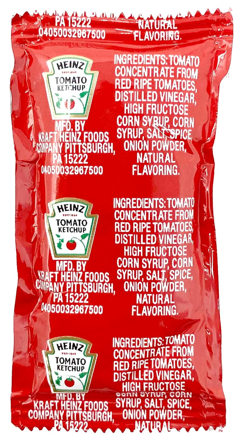 Heinz – Paquete variado de paquetes de condimentos que incluye salsa barbacoa, rancho, salsa de tomate y mostaza de miel, paquetes individuales de