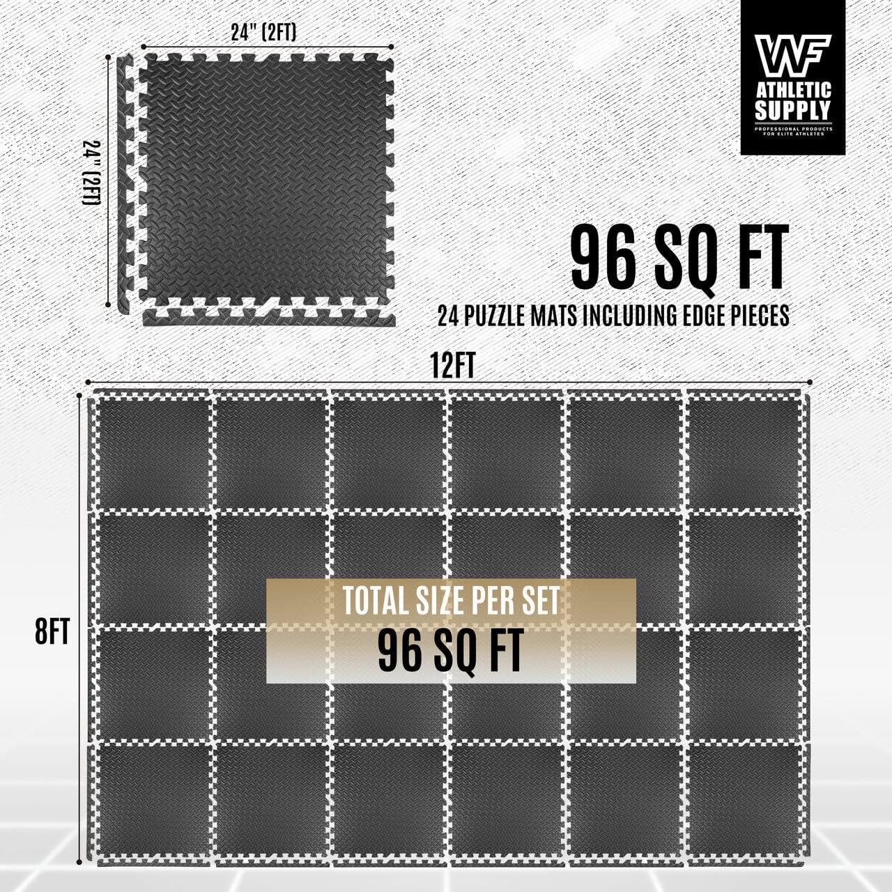 CAPHAUS Azulejos de espuma EVA multiusos de 12 pulgada de grosor, tapete entrelazado de 24 x 24 pulgadas para gimnasio en interiores y uso doméstico