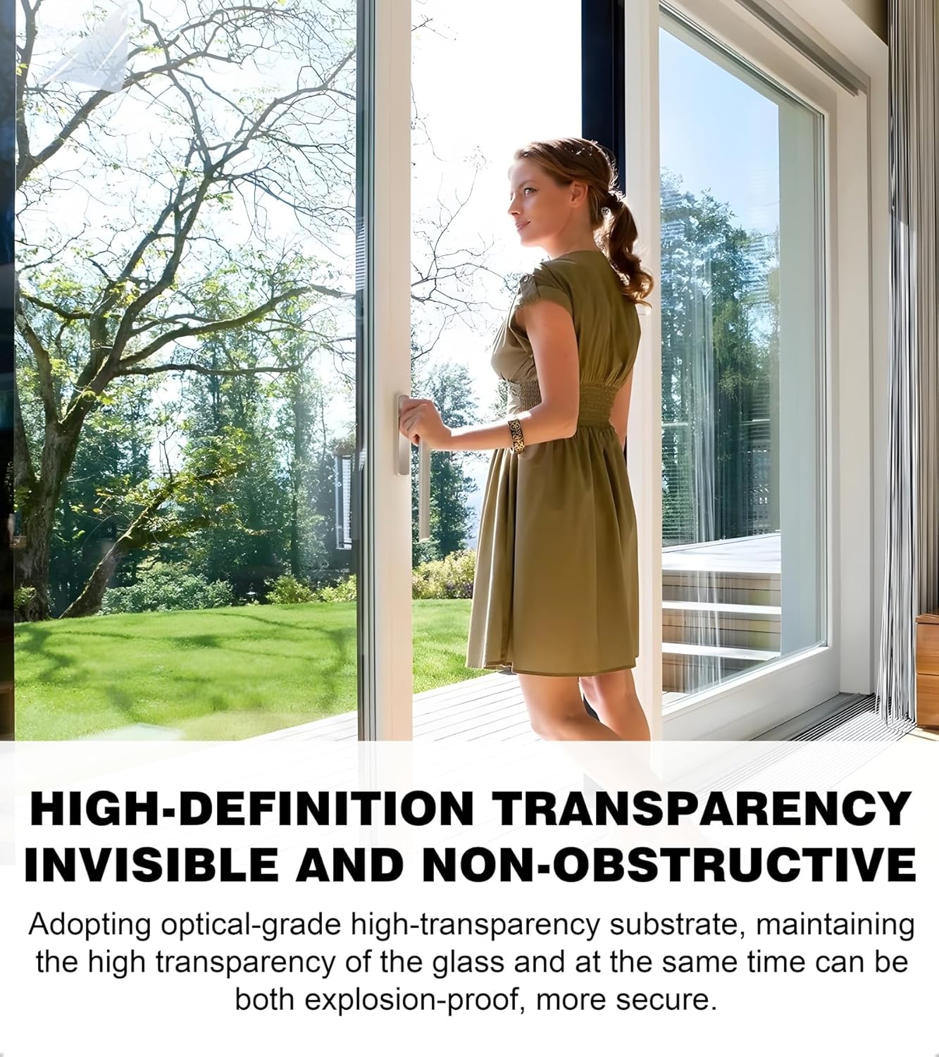 TOYOCO Película de seguridad transparente de 4 mil para ventana, anti roturas, película de seguridad inastillable para ventana, película de