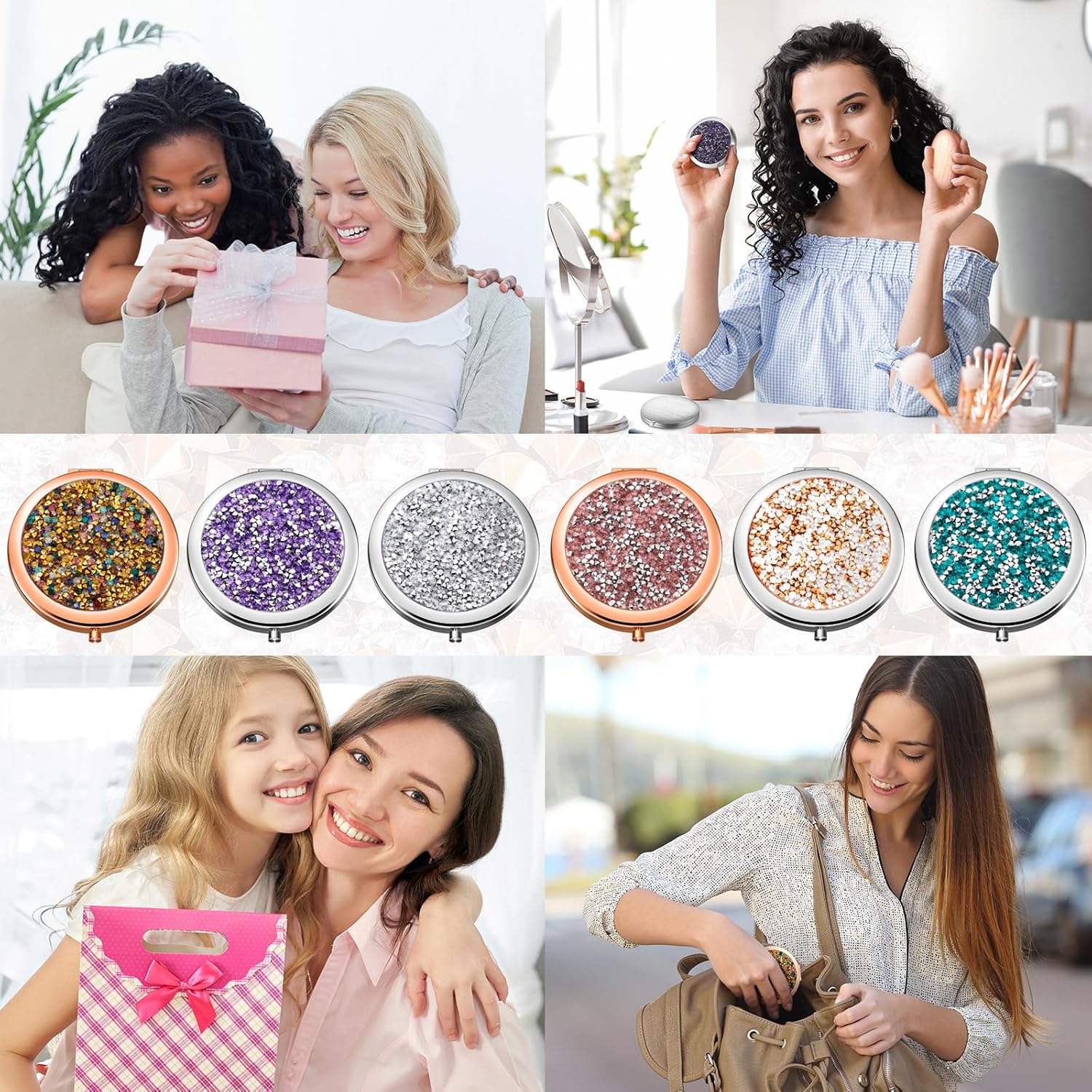 Thyle 12 piezas de regalos cristianos para mujeres, versículo de la Biblia, espejo compacto de maquillaje, espejos compactos inspiradores, regalos