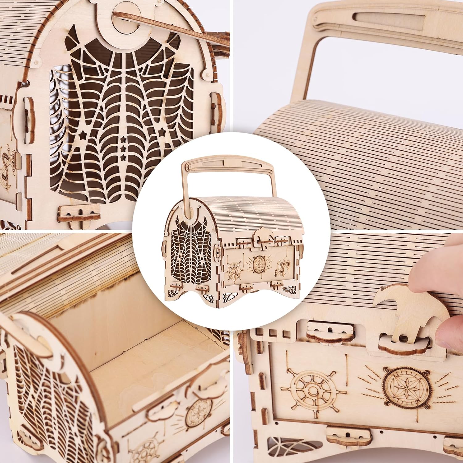 3D Wooden Puzzle for Adults, Educational Toys Jigsaw Puzzle DIY Model Kit with Rubber Motor Laser Cut Wooden Puzzle, Multi-Style, Self-Assembling