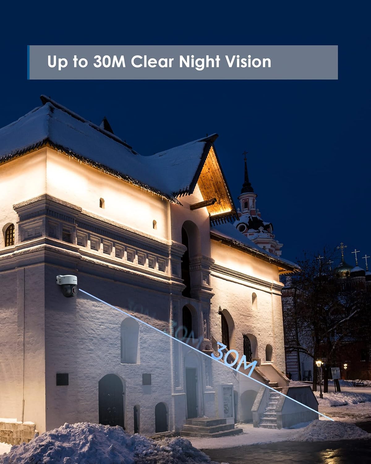 SANNCE Cámara domo PT de 1080P, panorámicainclinación de 2 MP con zoom digital de 360, visión nocturna de 98.4 ft para sistema de vigilancia CCTV