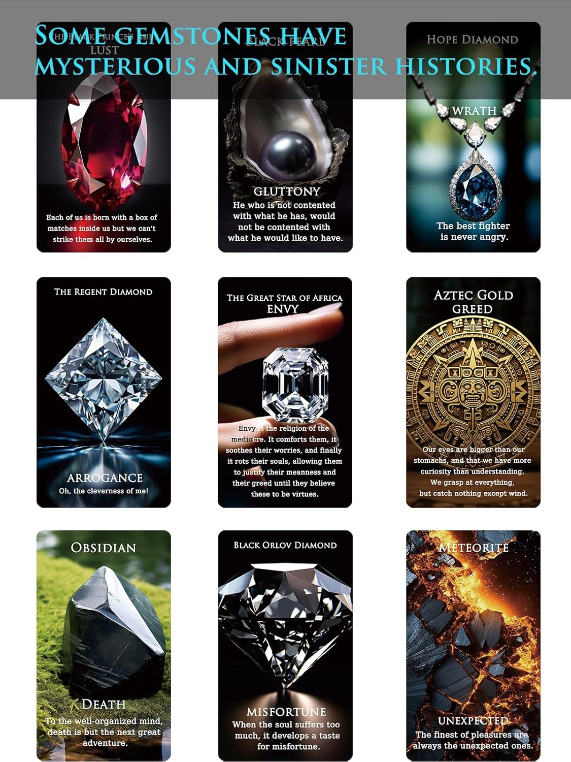 Gemstone Whispers – Baraja de cartas Oracle, 54 cartas Oracle para lectura de tarot, mazo Oracle para principiantes, cartas Oracle frustradas con