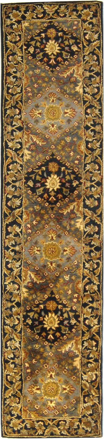 SAFAVIEH Antiquity Collection AT57A – Alfombra de pasillo de lana tradicional oriental de primera calidad, 2 pies 3 pulgadas x 12 pies, color azul