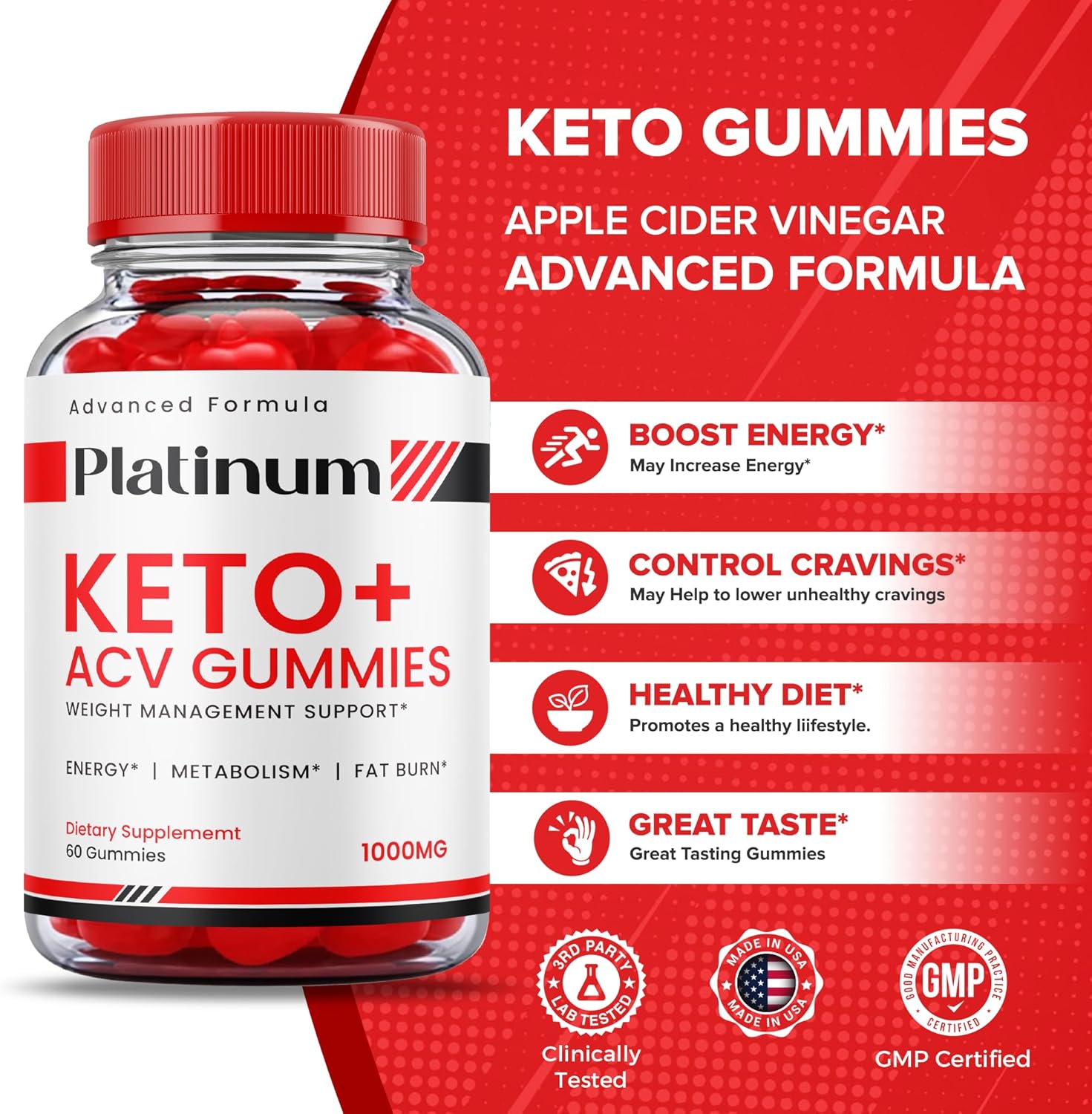 Paquete de 2 gomitas Platinum Keto Acv, fórmula oficial, veganas, gomitas de platino Keto con vinagre de sidra de manzana, Platinum Keto Plus Acv,