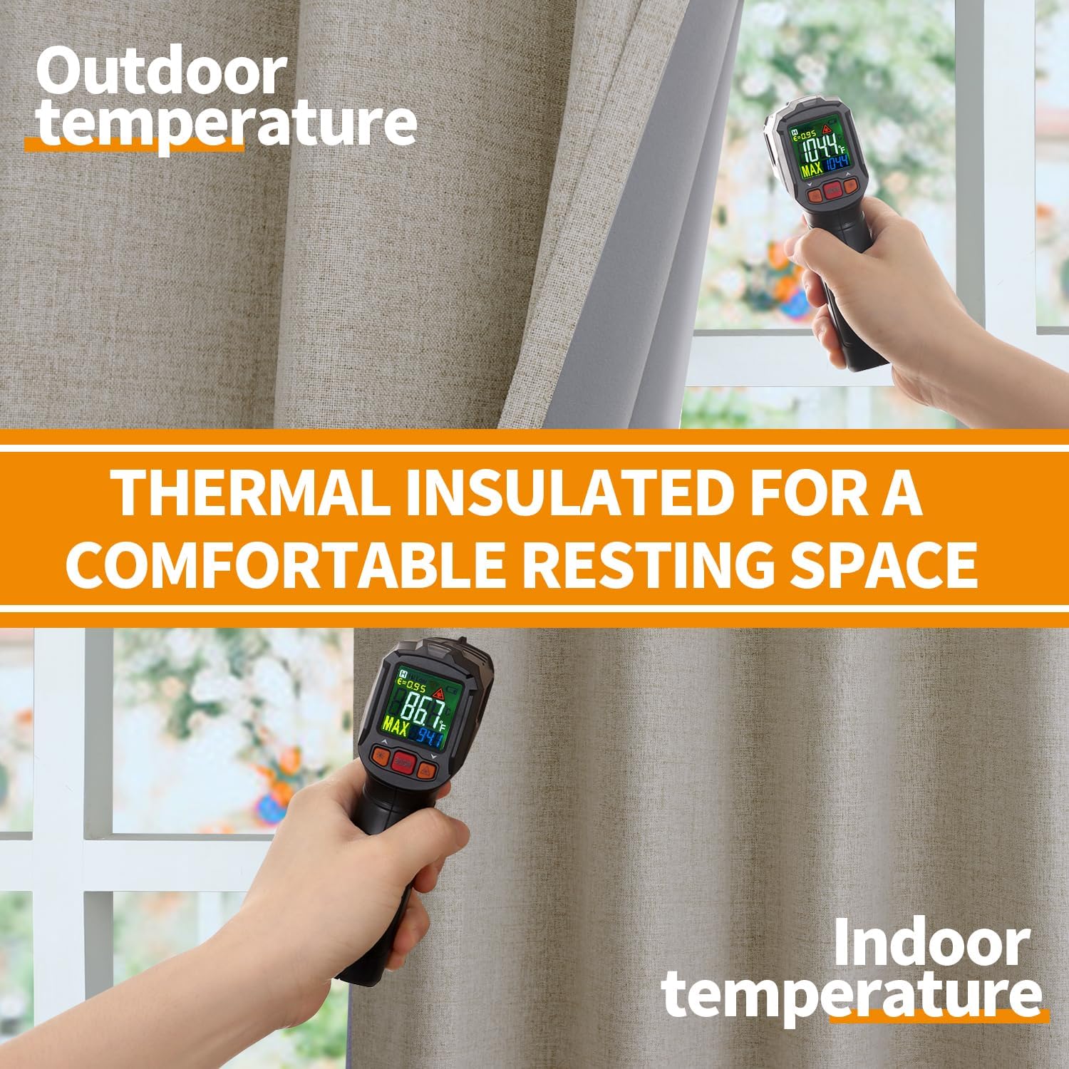 YoungsTex Cortinas de lino 100% opacas con forro para dormitorio, cortinas de ventana con ojales texturizados de lino con aislamiento térmico para