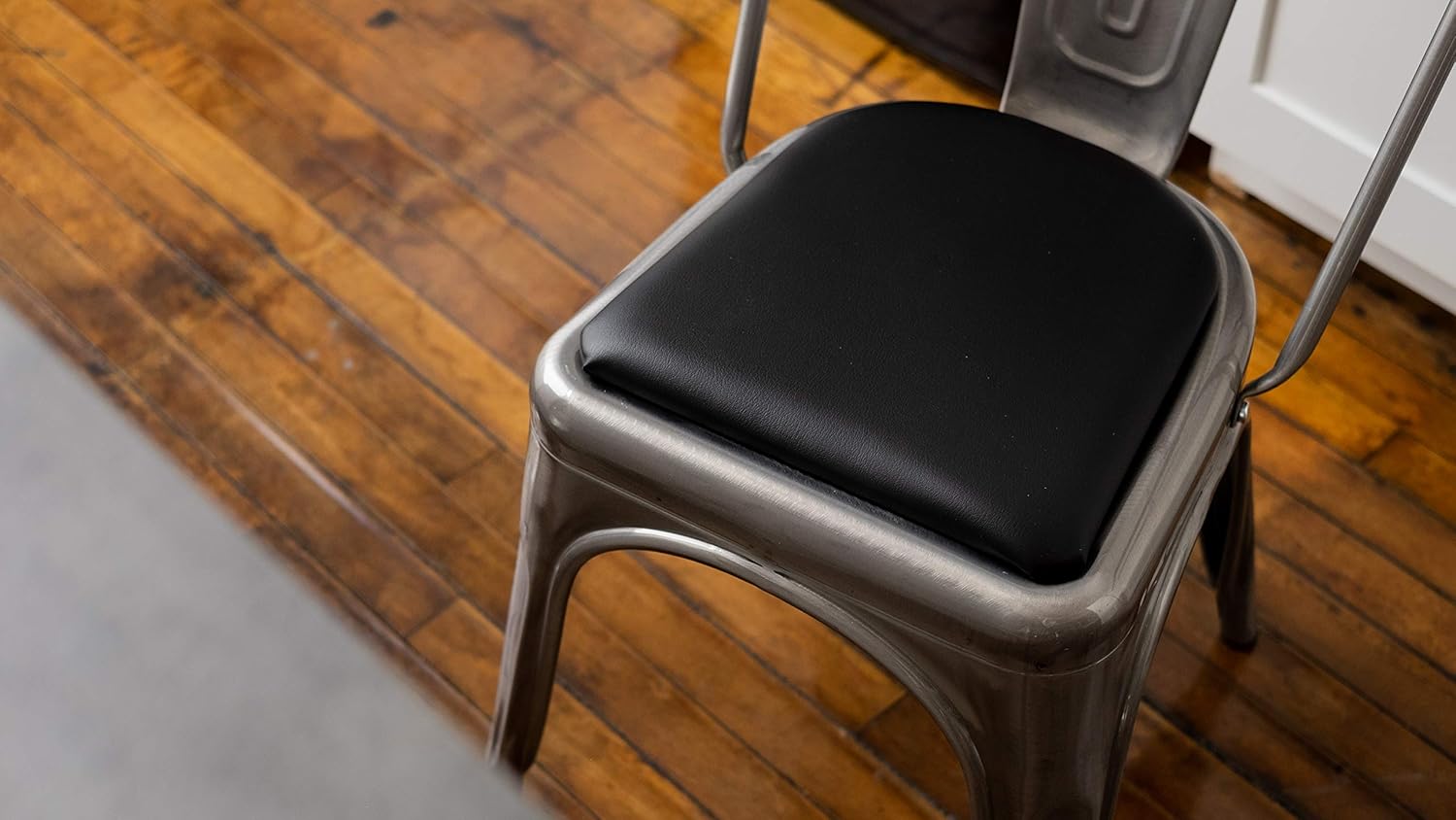 Cojín de silla y taburete con respaldo redondeado para Tolix y otras sillas de metal (negro)