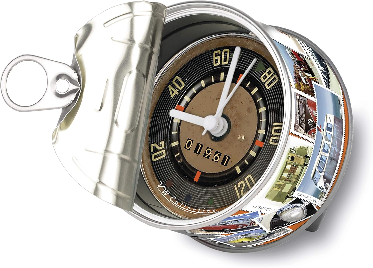 BRISA VW Collection – Reloj de mesa Volkswagen, reloj magnético, MyClock también personalizable, regalo con foto en diseño de autocaravana T1