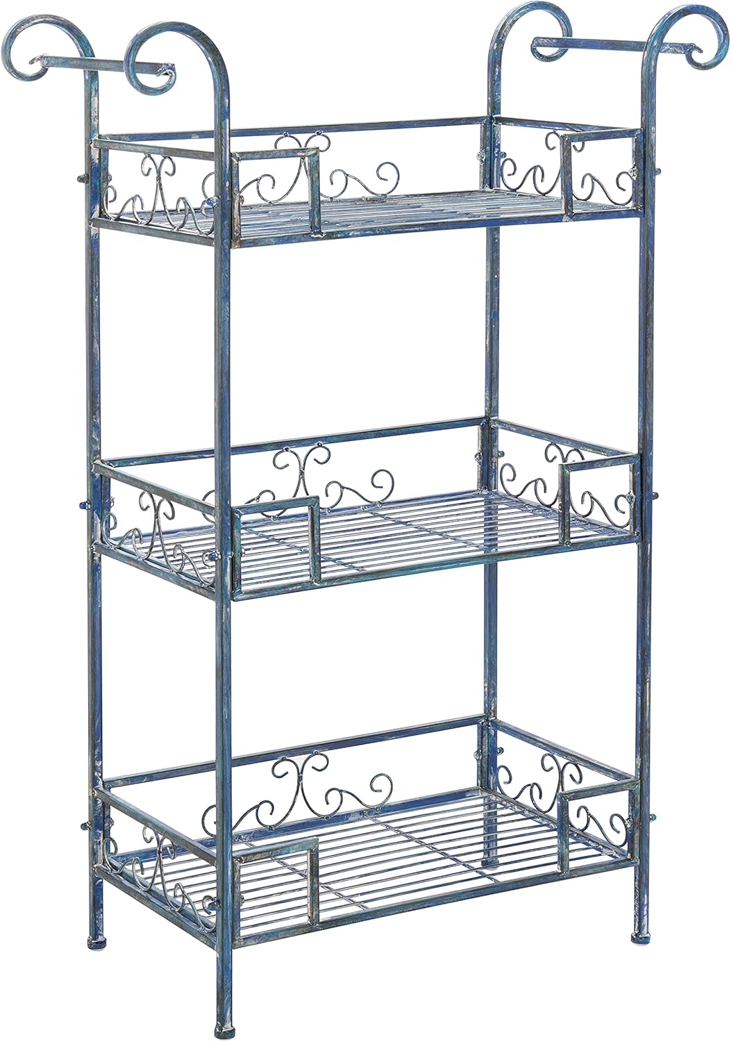 Safavieh PAT5006C-Outdoor Collection Noreen – Estantería victoriana de 3 niveles, color azul musgo