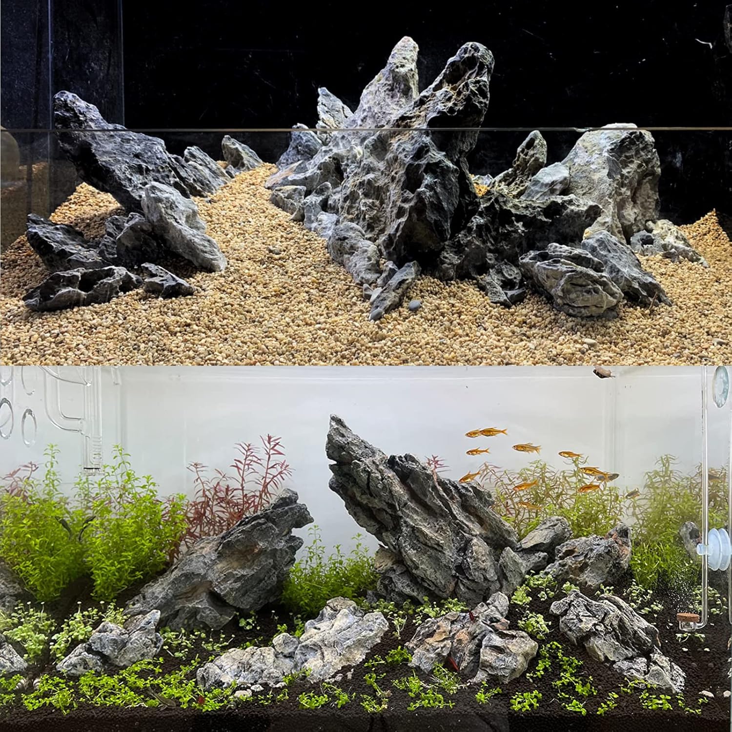 KINGRUI – Rocas de acuario Seiryu, piedra de dragón, adecuadas para modelos de paisajismo de acuarios y decoración de peceras, recintos de reptiles