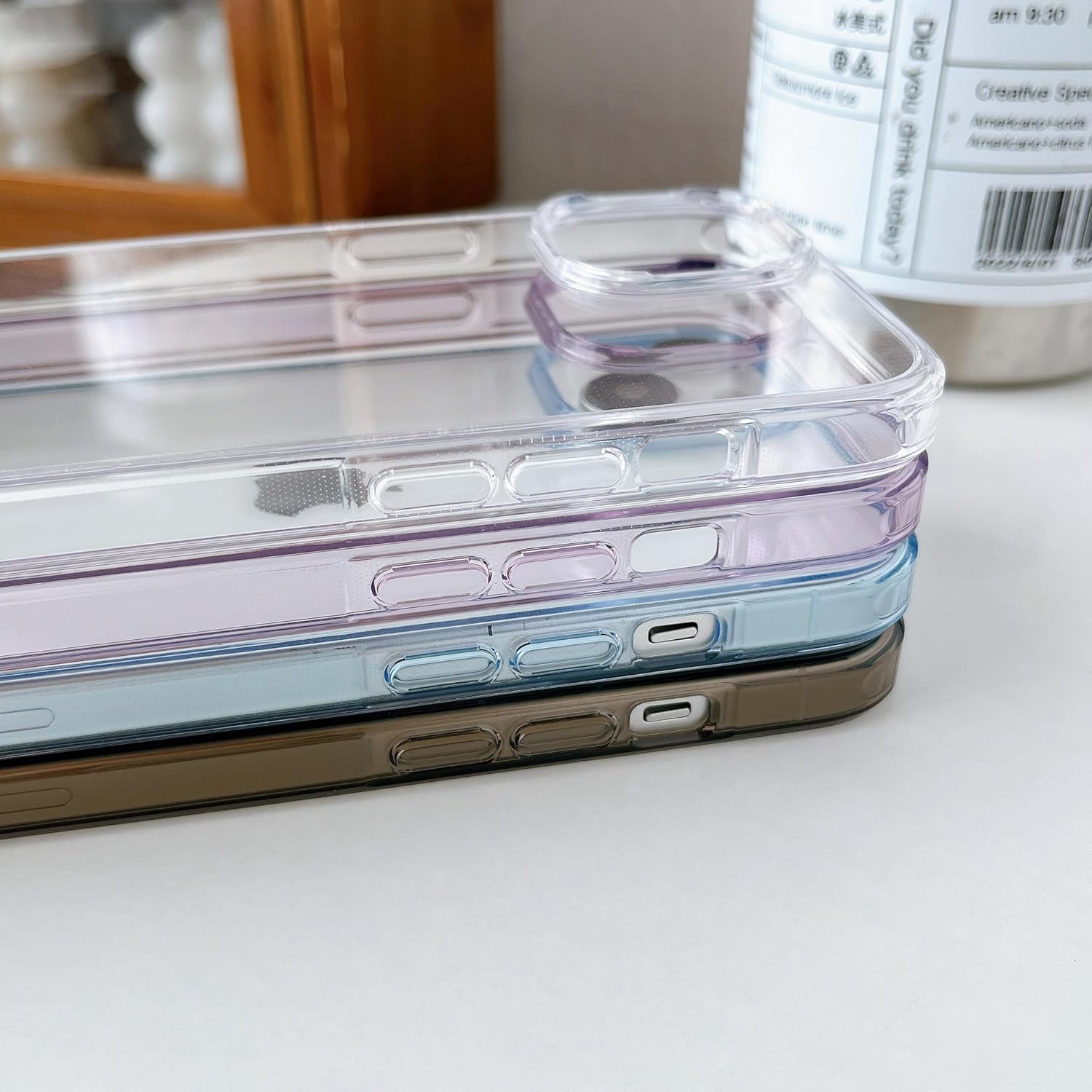 ZTOFERA Para iPhone 15 Funda Protectora Transparente Silicona Suave TPU Bumper Transparente Hard PC Back Para Mujeres Hombres A Prueba De Golpes