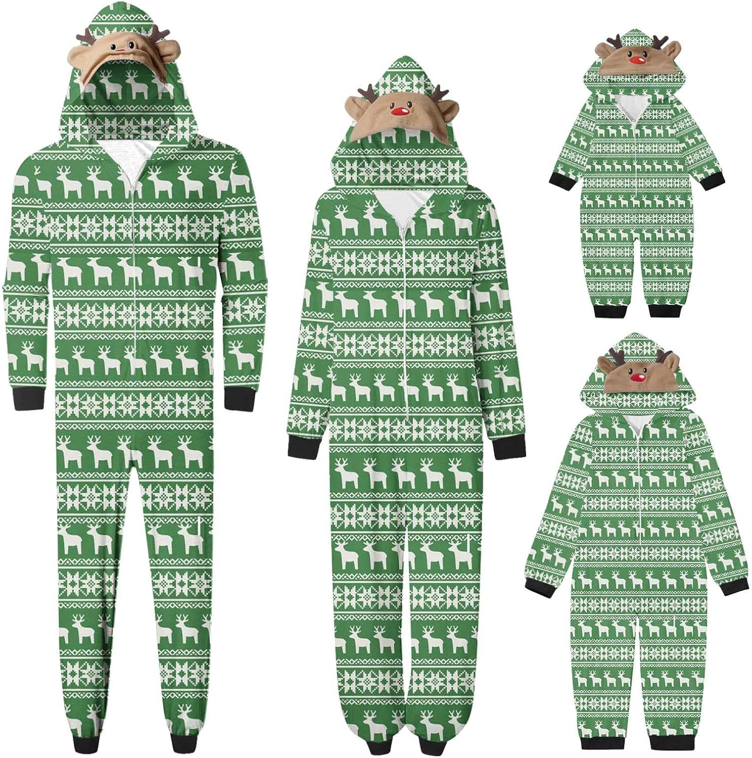 JEGULV Pijamas de Navidad para la familia, conjuntos a juego con lindo estampado de dibujos animados de Papá Noel, conjunto de pijamas familiares de