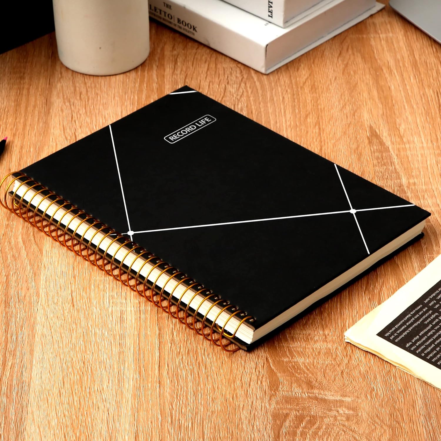 Yoment Cuaderno de papel cuadriculado en espiral de 8 x 10 pulgadas, cuaderno de espiral grande de tapa dura, 300 páginas, cuaderno gráfico,
