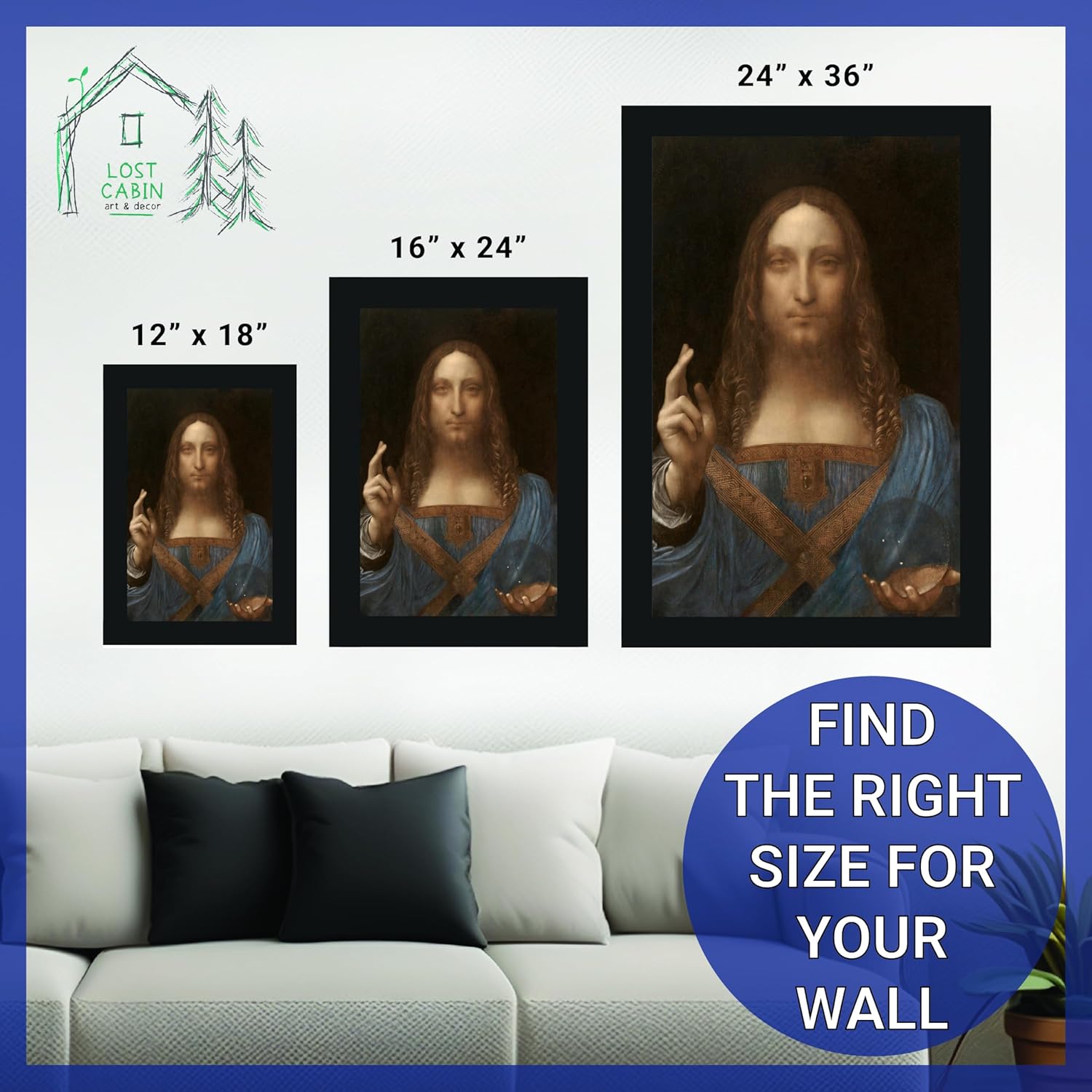 Retrato de la cabaña perdida de Cristo en Salvator Mundi por Leonardo Da Vinci  Impresión sin marco  Reproducción de pinturas de obras de arte finas