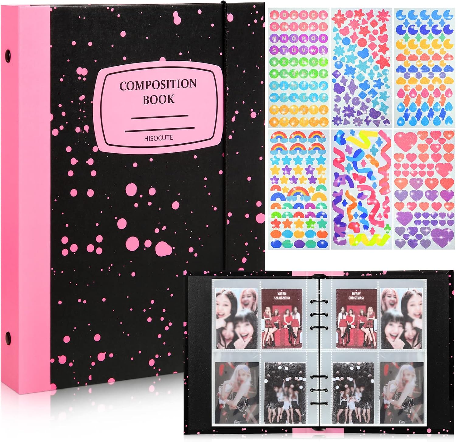 Gersoniel Kpop – Carpeta para tarjetas fotográficas Kpop, fundas para libros con calcomanías coreanas Kpop, álbum de tarjetas fotográficas A5, 6