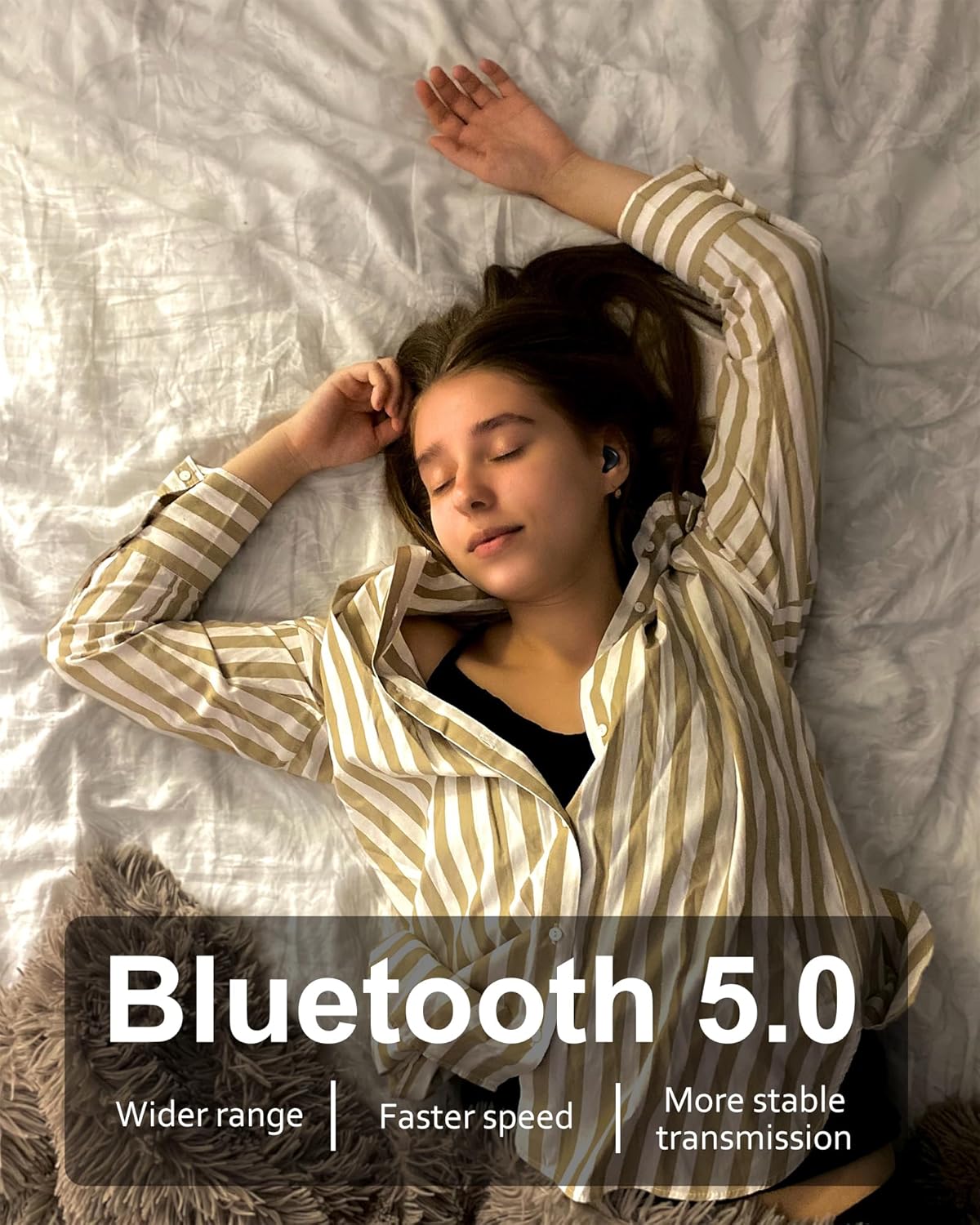 Auriculares Bluetooth para dormir, inalámbricos, Bluetooth de 0.4 pulgadas, para dormir de lado, cómodos y ligeros, batería de larga duración