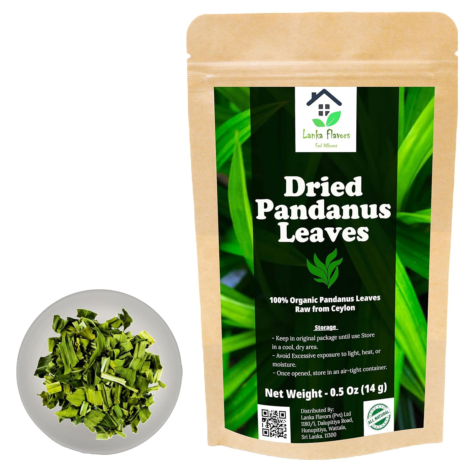 Hojas de Pandan Secas 0,5 Oz (0.49 oz) Hoja de Pandanus aromática Orgánica Secado al Aire Screwpine Cosechado De Ceilán – Lanka Flavors Feel